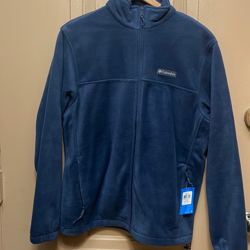 Mens Blue Fleece zippered Jacket L